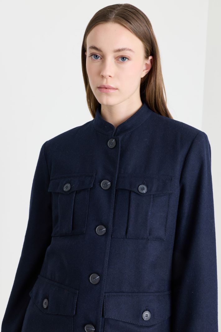 Multi-Pocket Jacket - BLUE - Intrend - 3
