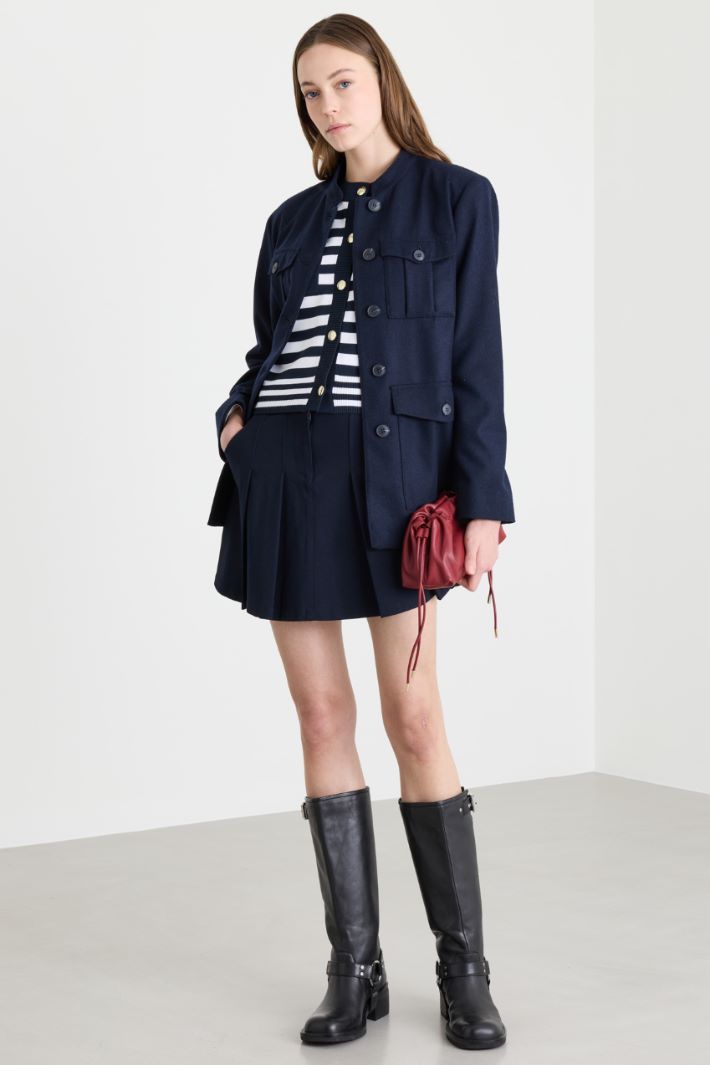 Multi-Pocket Jacket - BLUE - Intrend