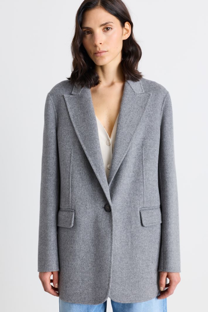 Oversized single-breasted blazer - GREY - Intrend - 3