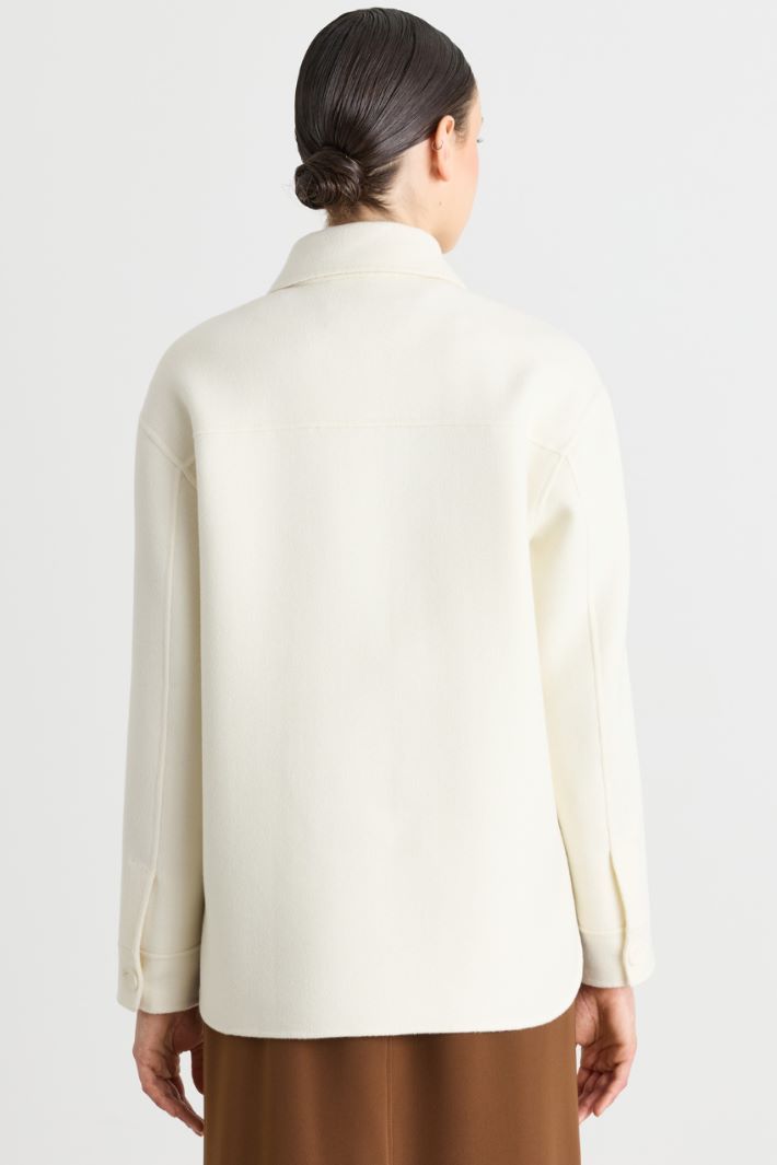 Double-faced cloth overshirt - WHITE - Intrend - 4