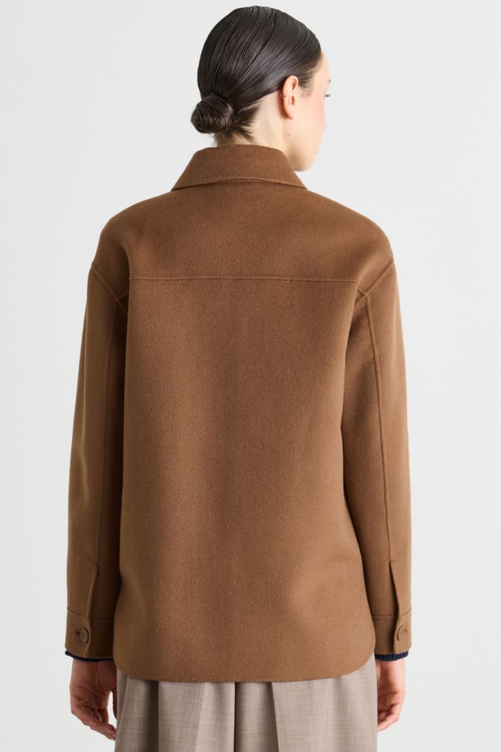 Double-faced cloth overshirt - CAMEL - Intrend - 4