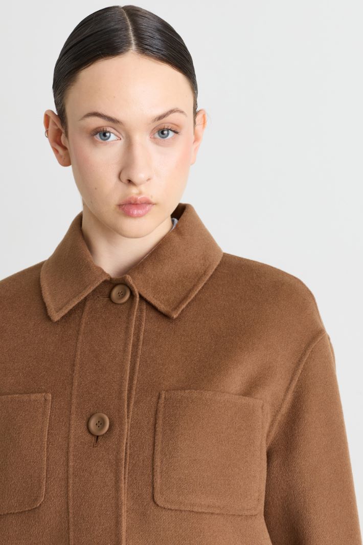 Double-faced cloth overshirt - CAMEL - Intrend - 3