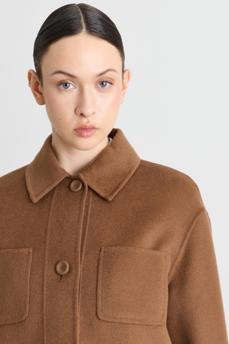 Giacca overshirt in doppio drap di misto lana