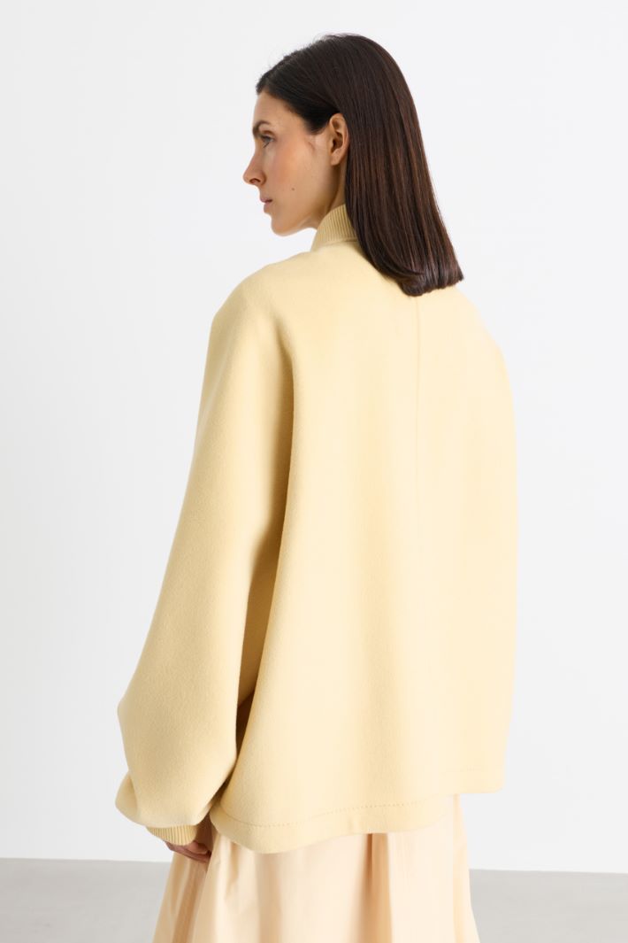 Double-faced wool bomber jacket - YELLOW - Intrend - 4