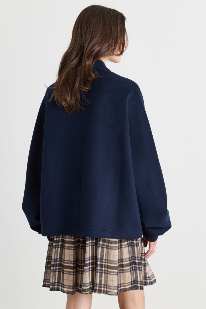 Double-faced wool bomber jacket - BLUE - Intrend - 4