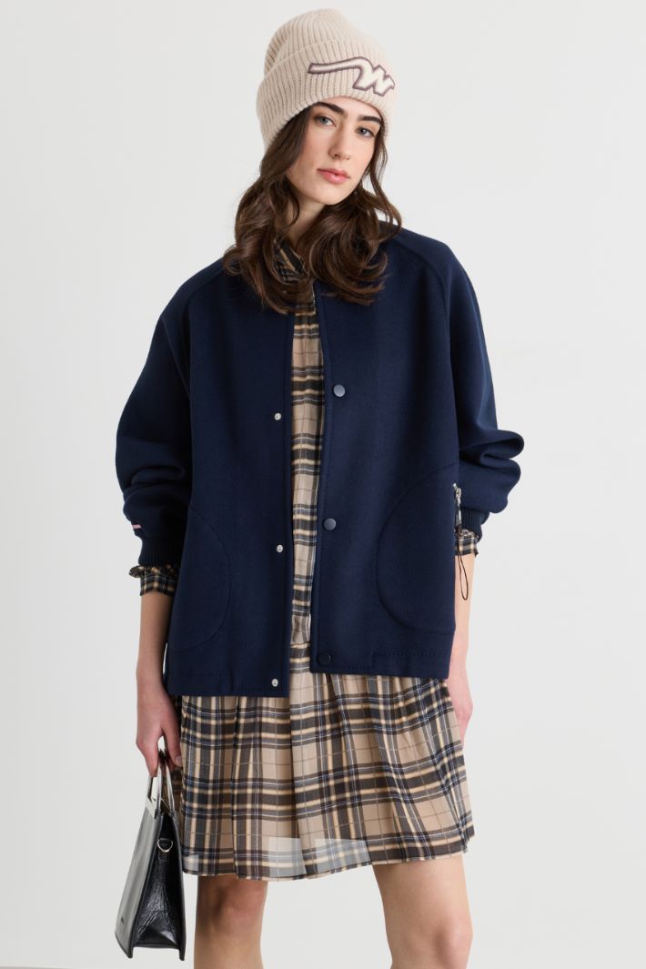 Double-faced wool bomber jacket - BLUE - Intrend - 2