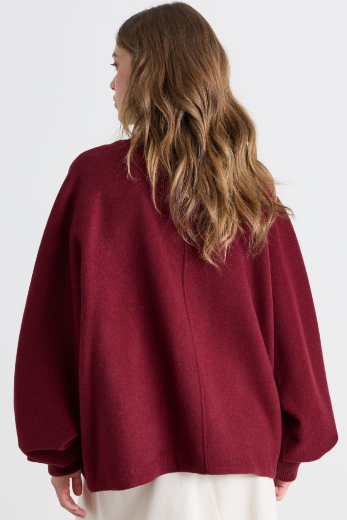 Bomber en double drap de laine - BORDEAUX - Intrend - 4