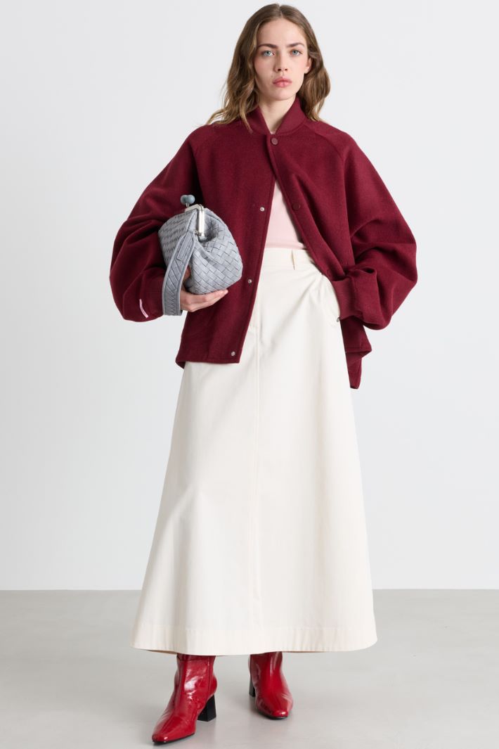 Bomber en double drap de laine - BORDEAUX - Intrend