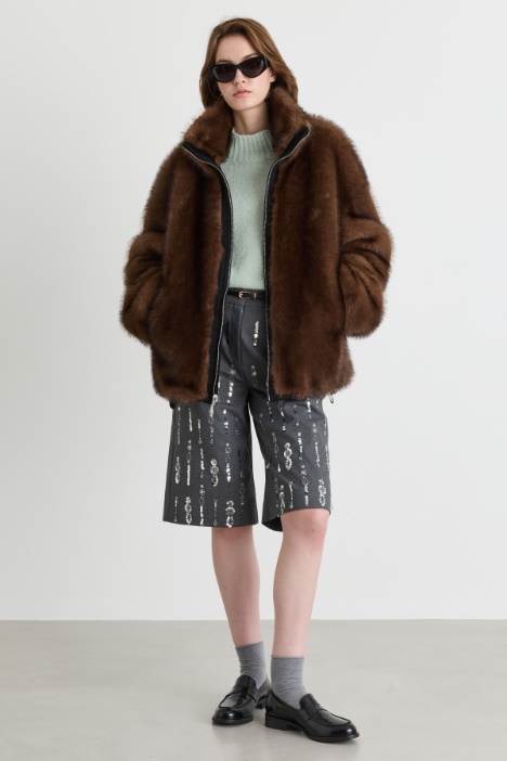 Blouson reversibile in tessuto morbido e caldo - Intrend