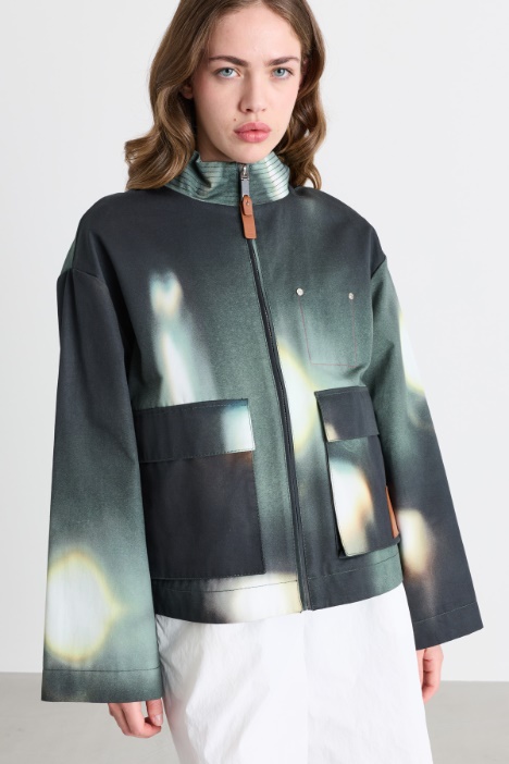 Veste en gabardine à grandes poches - Intrend