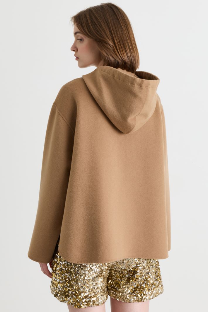 Caban à capuche en drap double - CHAMEAU - Intrend - 4