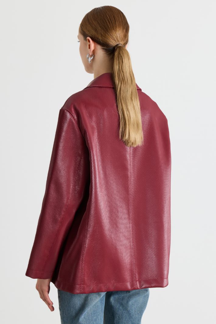 Glossy-finish blazer - RED - Intrend - 4