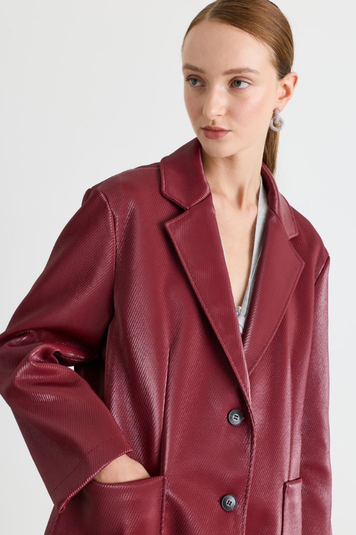 Glossy-finish blazer - RED - Intrend - 3