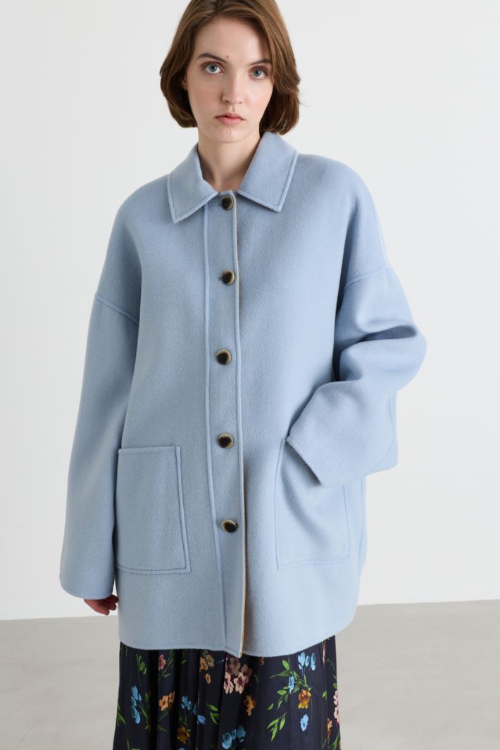 Veste à grandes poches - BLEU CLAIR CHAMEAU - Intrend - 2