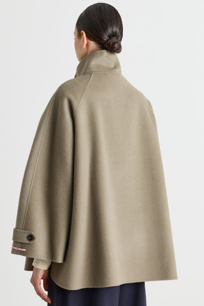 Veste coupe trapèze en laine double face - VERT - Intrend - 4