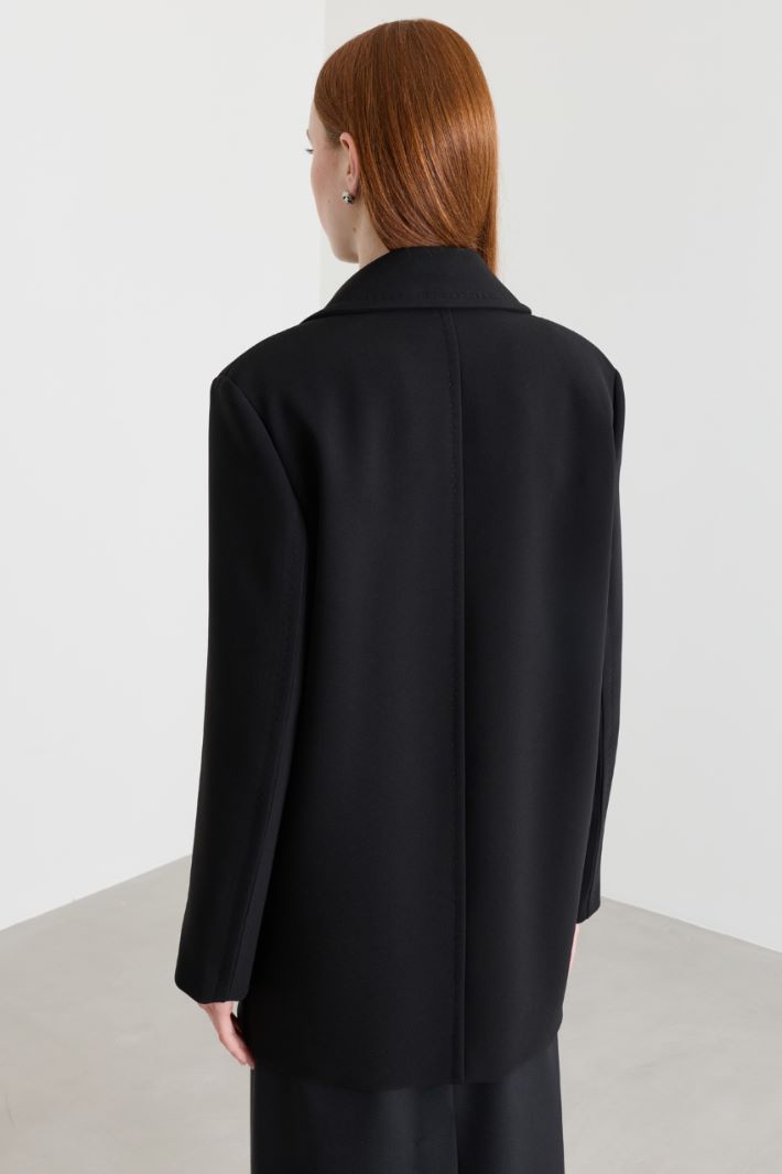 Caban doppiopetto in cady - NERO - Intrend - 4