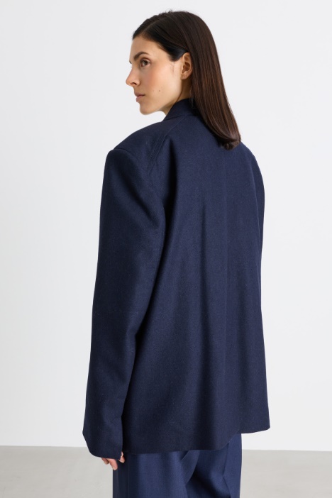 Blazer doppiopetto in panno di misto lana