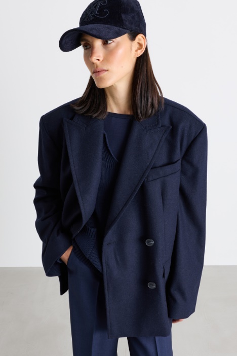 Blazer croisé en drap de laine - Intrend