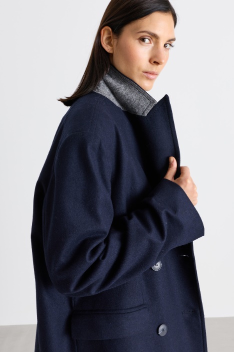 Blazer doppiopetto in panno di misto lana