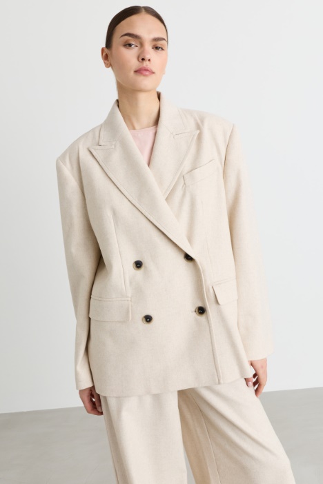 Blazer croisé en drap de laine - Intrend