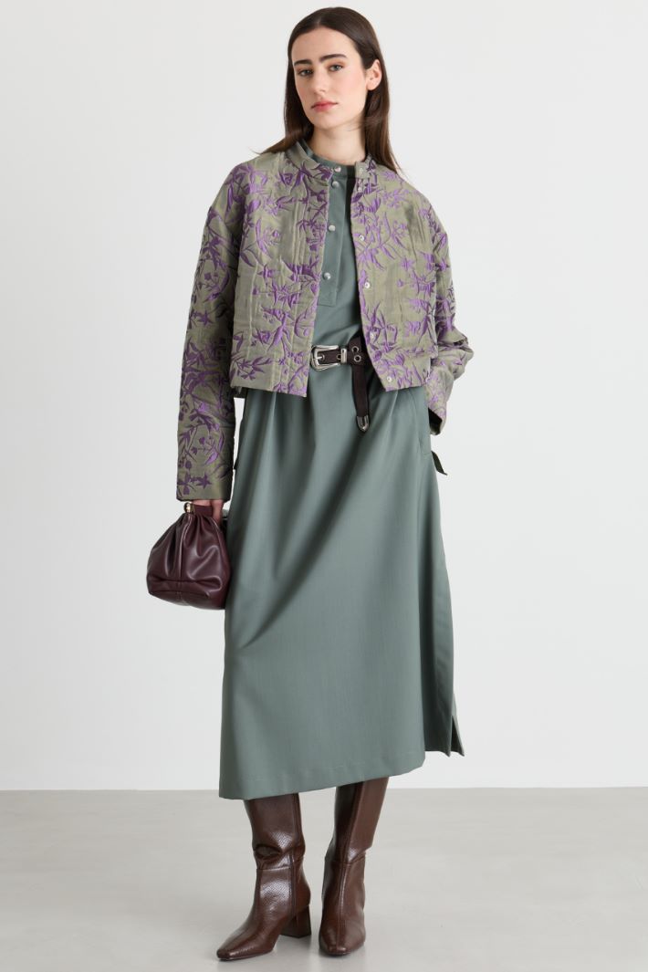 Veste jacquard matelassé - VERT VIOLET - Intrend