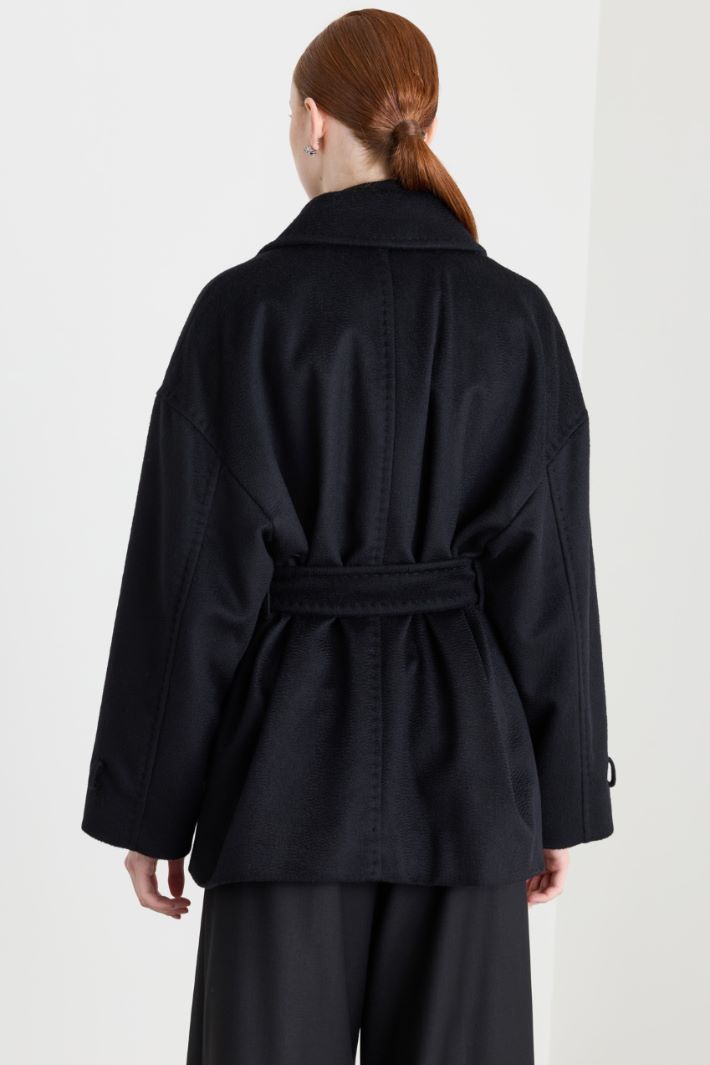 Caban à double boutonnage en drap - NOIR - Intrend - 4