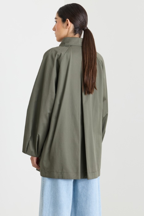 Mini trench in gabardina di cotone antigoccia