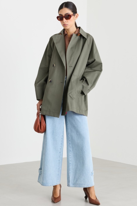 Mini trench de gabardina - Intrend