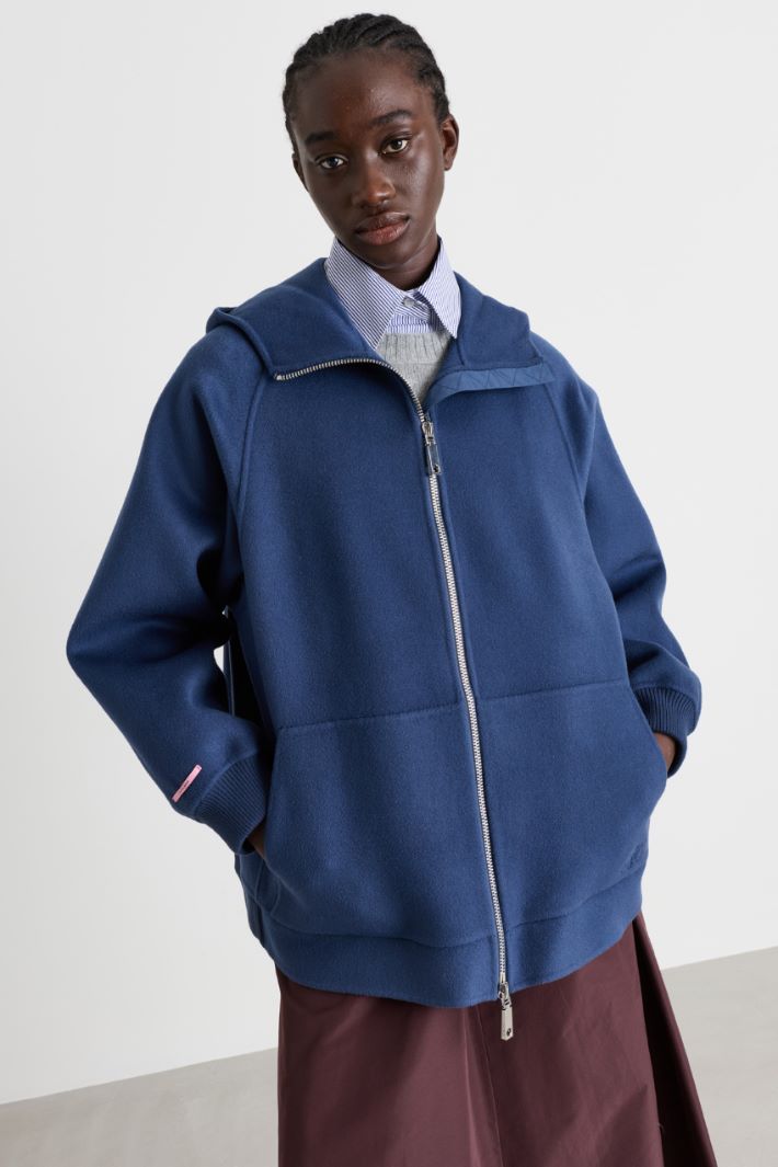 Hooded blouson - BLUE - Intrend - 2