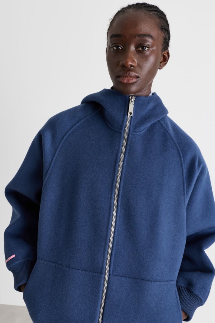 Hooded blouson - BLUE - Intrend - 3