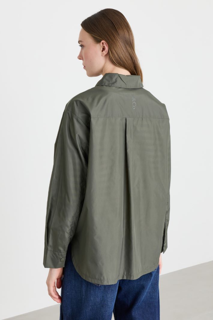 Shirt jacket with oversized pockets - GREEN - Intrend - 4