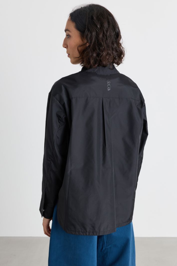 Shirt jacket with oversized pockets - BLACK - Intrend - 4