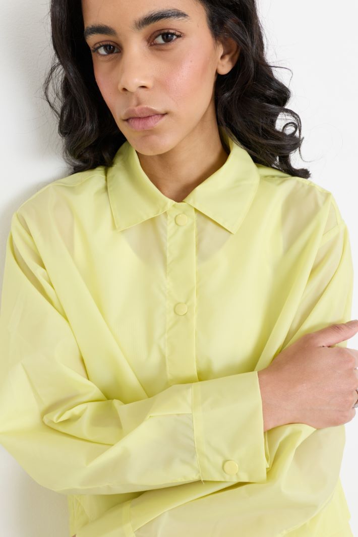 Shirt jacket with oversized pockets - YELLOW - Intrend - 3