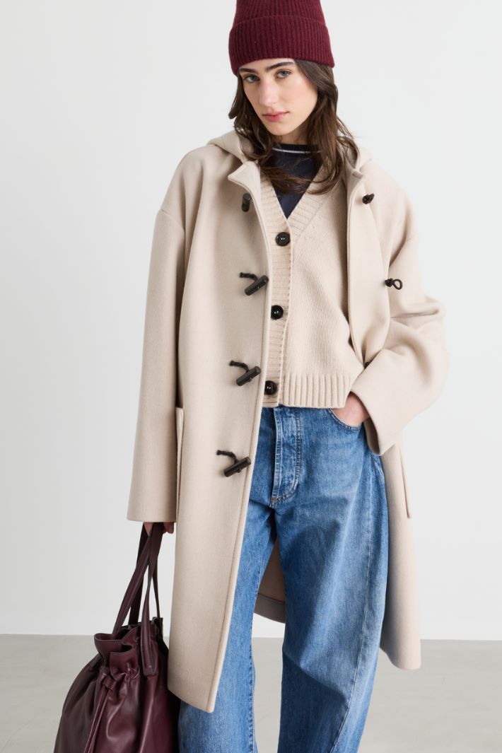 Montgomery en drap de laine mélangée - BEIGE - Intrend - 2