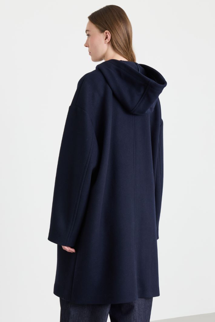 Montgomery en drap de laine mélangée - BLEU - Intrend - 4