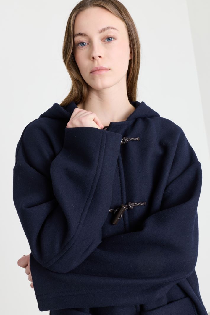 Montgomery en drap de laine mélangée - BLEU - Intrend - 3