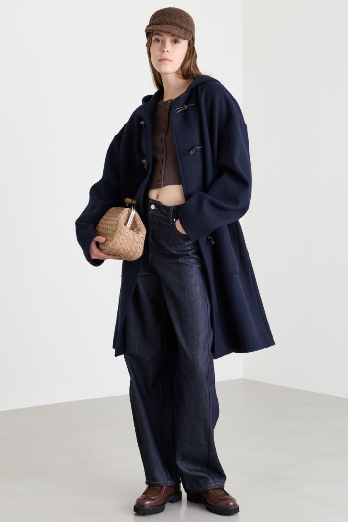 Montgomery en drap de laine mélangée - BLEU - Intrend
