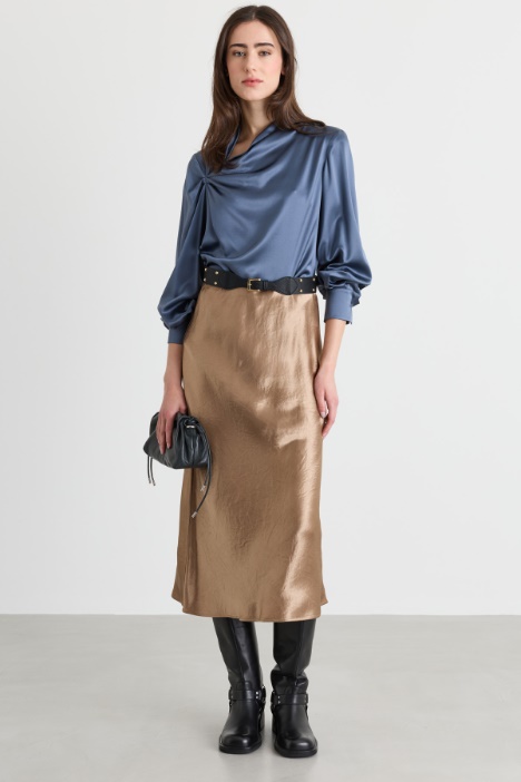 Satin midi skirt - Intrend