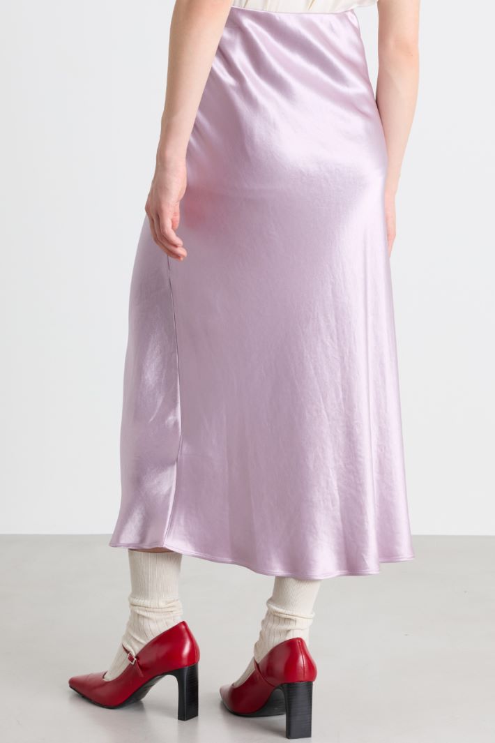 Satin midi skirt - LILAC - Intrend - 4