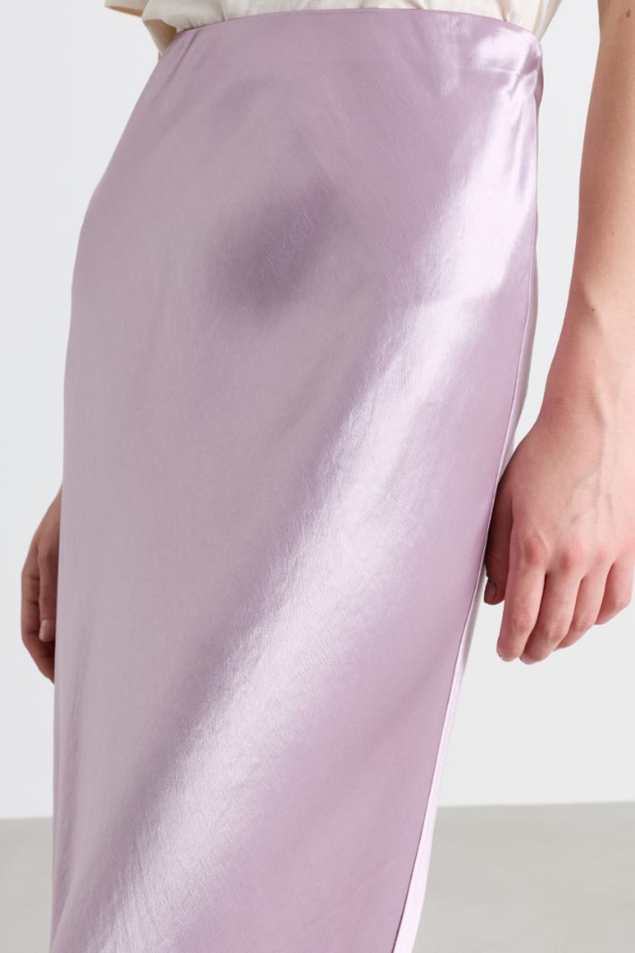 Satin midi skirt - LILAC - Intrend - 3