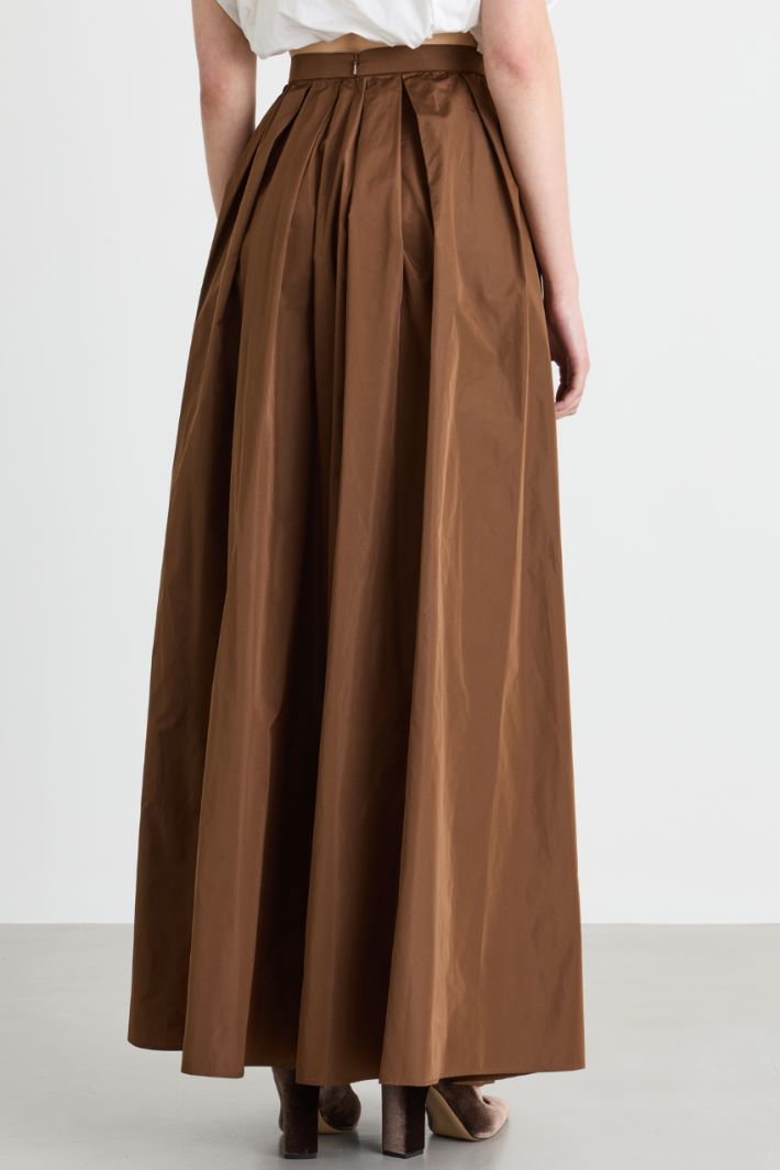 Long taffeta skirt - BROWN - Intrend - 4