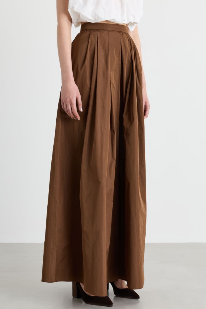 Long taffeta skirt - BROWN - Intrend - 2