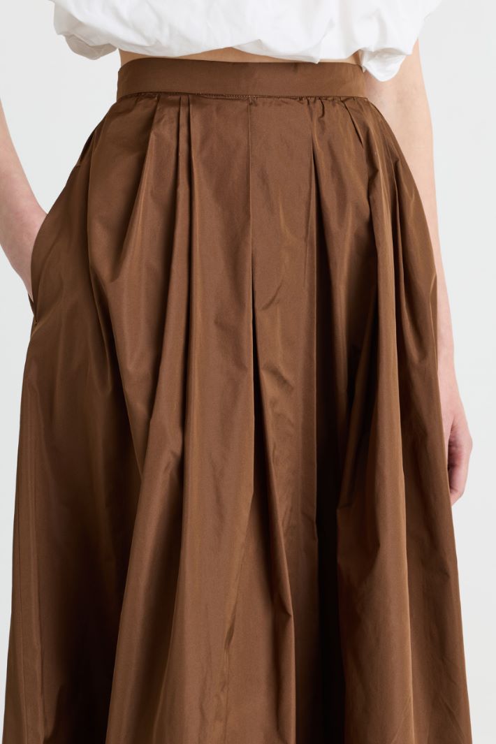 Long taffeta skirt - BROWN - Intrend - 3