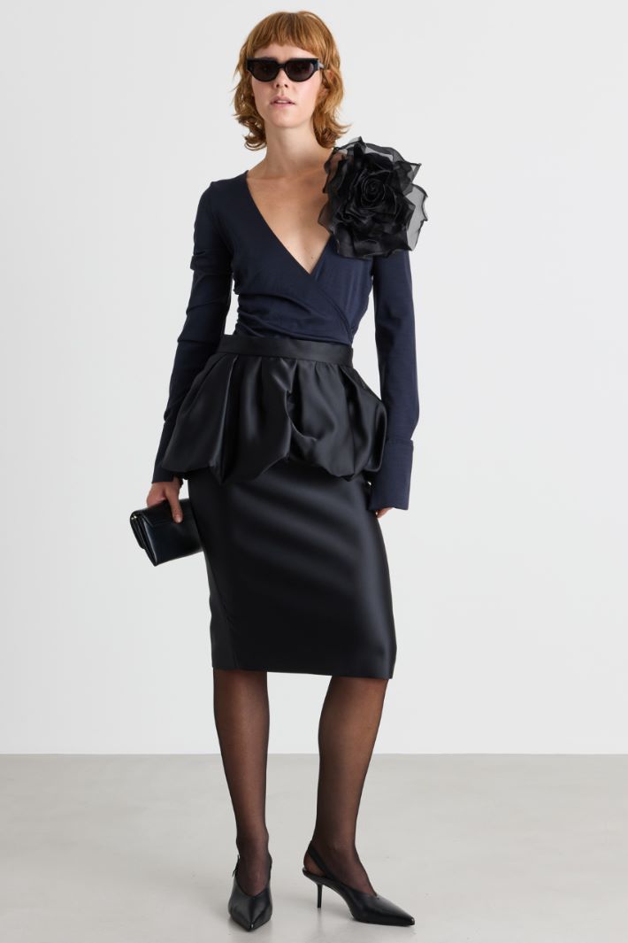 Duchesse pencil skirt - BLACK - Intrend