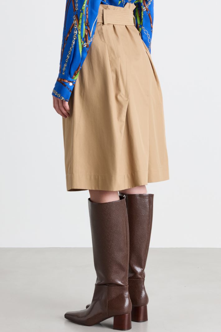 Batavia midi skirt with belt - BEIGE - Intrend - 4