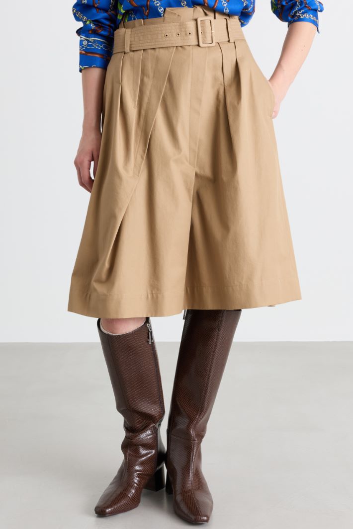Batavia midi skirt with belt - BEIGE - Intrend - 2