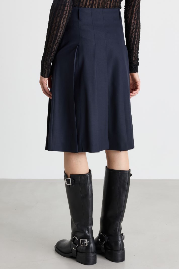 Pleated midi skirt - BLUE - Intrend - 4