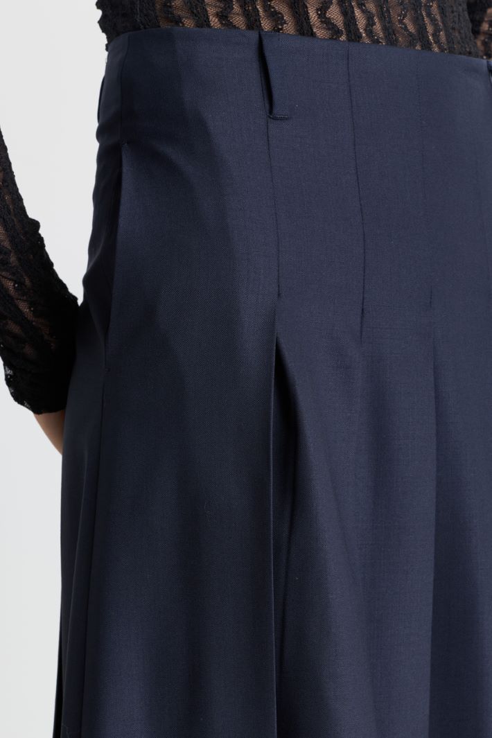 Pleated midi skirt - BLUE - Intrend - 3