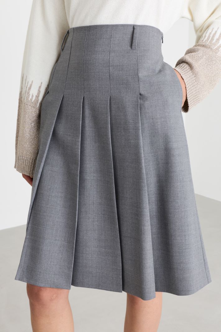 Jupe midi plissée - GRIS - Intrend - 3