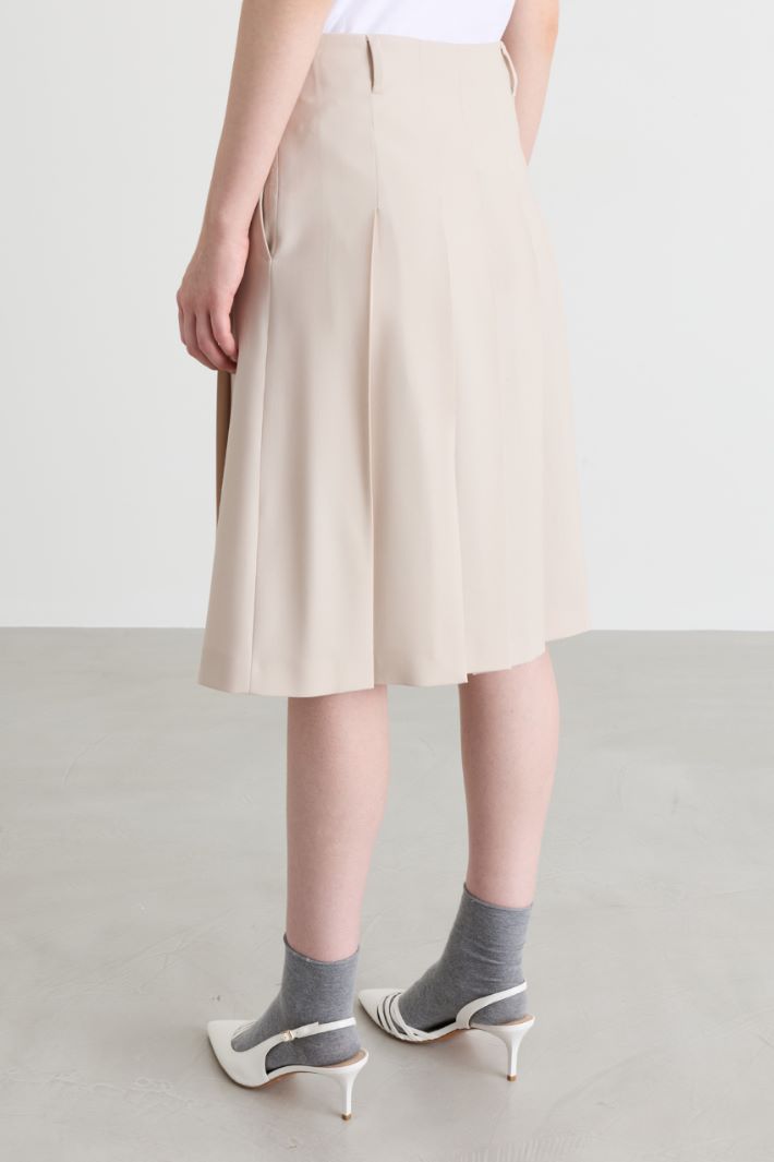 Gonna midi a pieghe - BEIGE - Intrend - 4